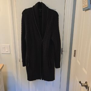 NWOT Dana Buchman Charcoal Long Textured Knit Cardigan With Pockets (#3)